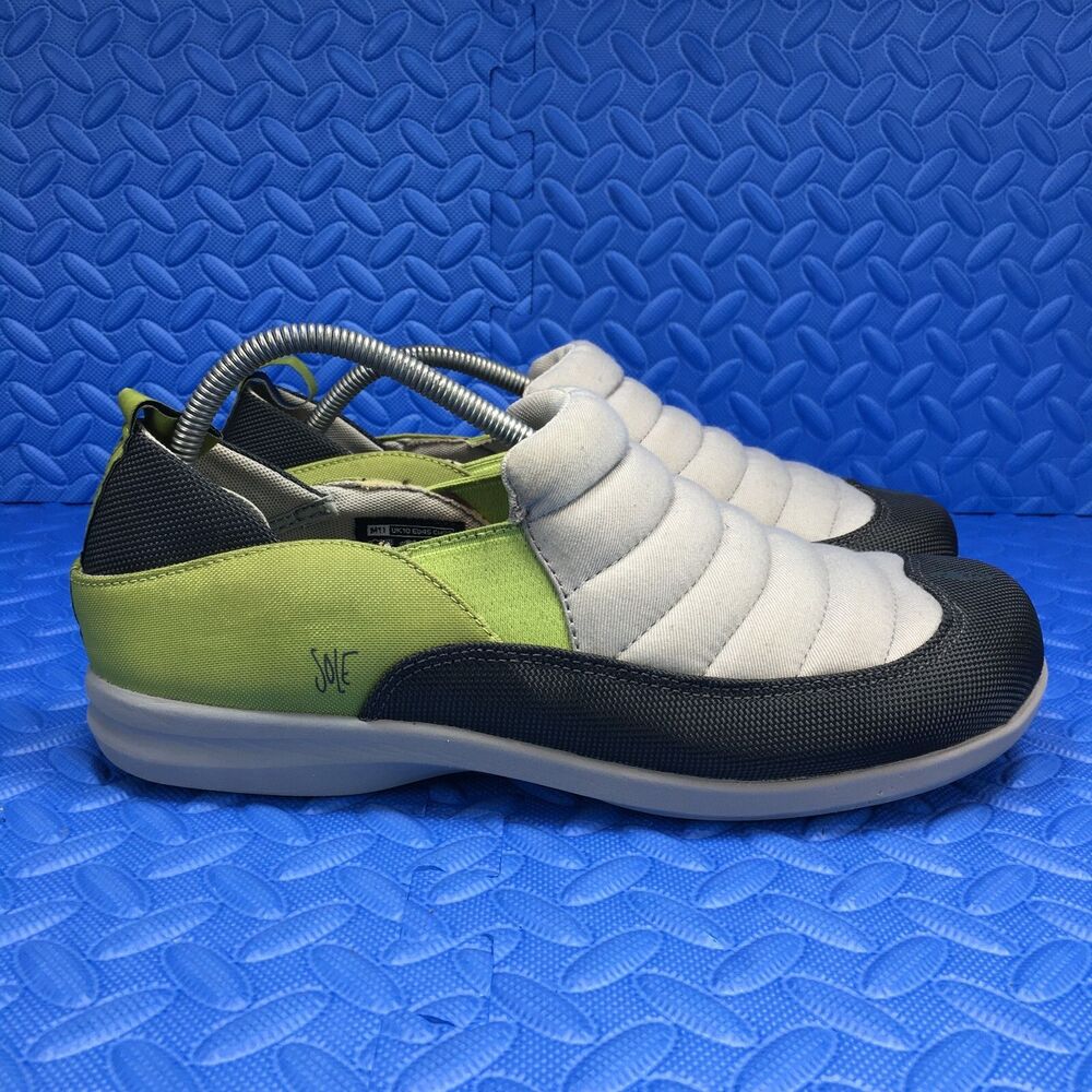 Mens Sole Exhale Walking Shoes Gray Green Nylon Sherpa Comfort Shoes Size 11